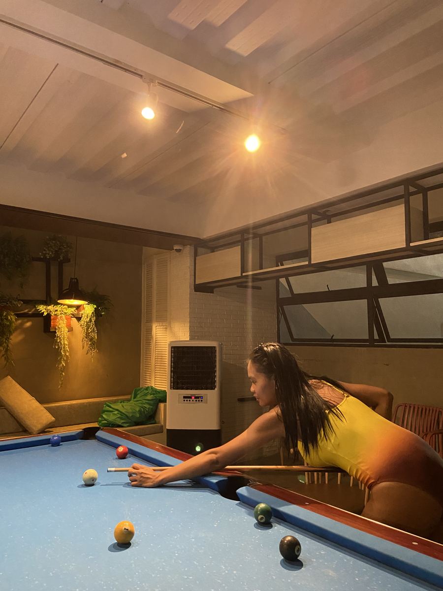 Late-night pool game